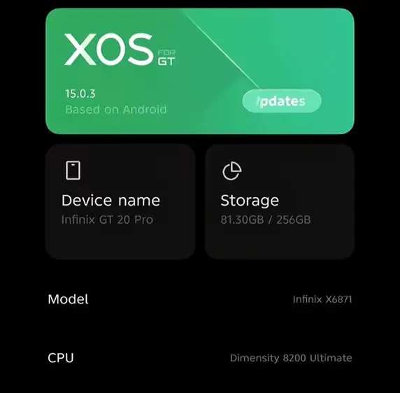 XOS 15 on Infinix GT 20 Pro