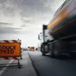A speeding truck
