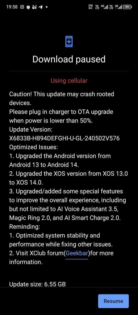 XOS 13 to XOS 14 Upgrade