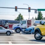 A truck accident scene