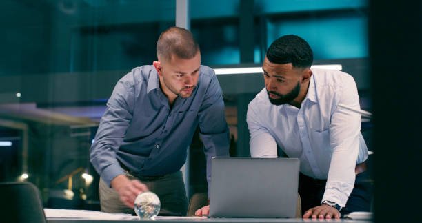 A legal team making an online research