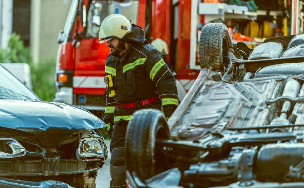 Firefighters at an Accident Scene