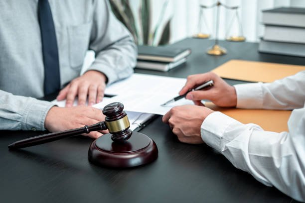 A Lawyer and Client Discussing