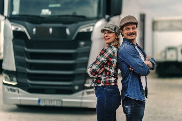 A Male and Female Truck Driver